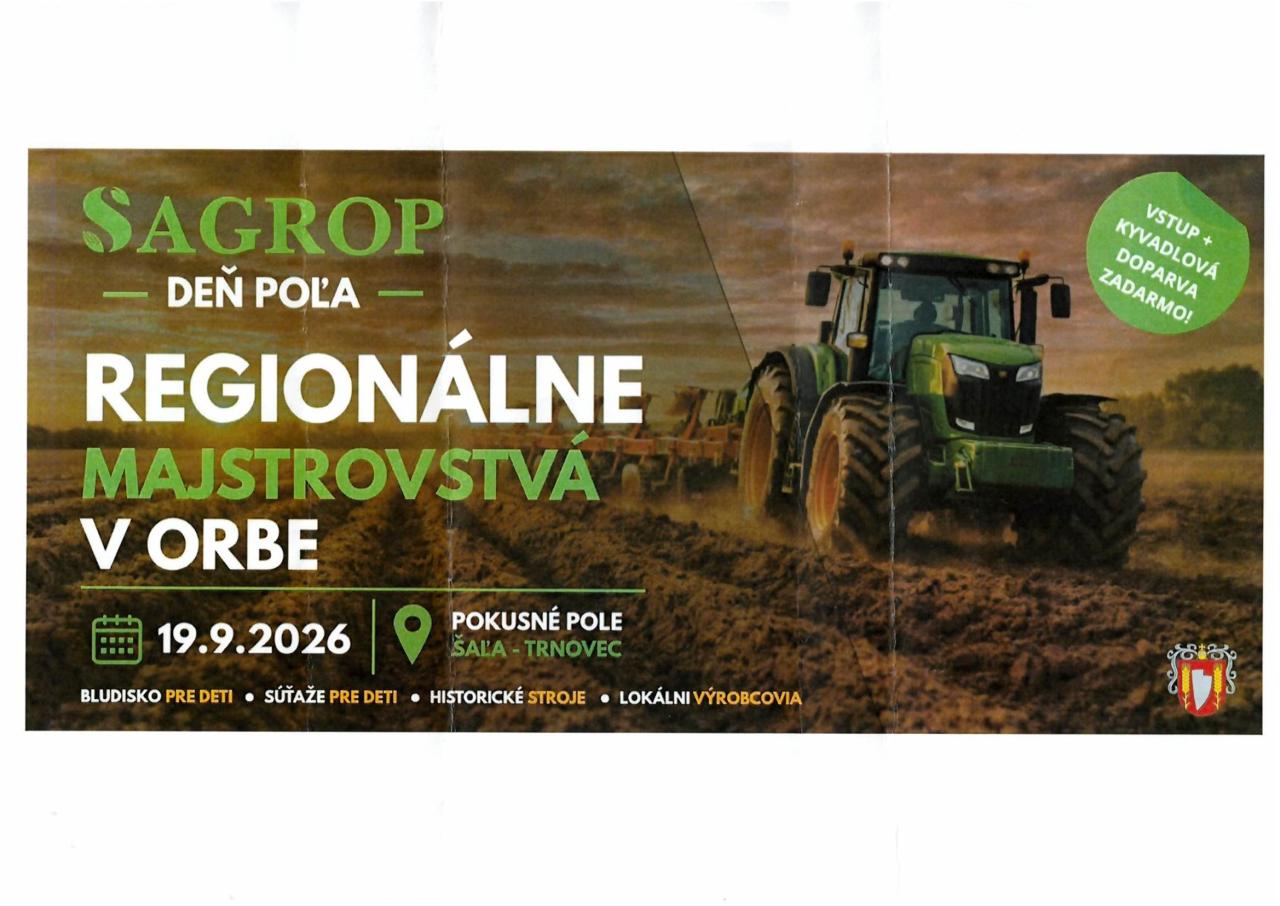 Deň poľa 19. septembra 2026 v Pokusnom poli Šaľa (Trnovec nad Váhom) o 08:30